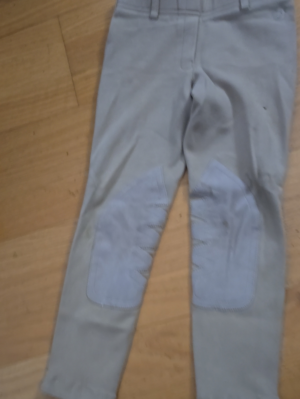 ARIAT kids heritage knit knee patch breeches Horseback riding pants Tan Sz 8